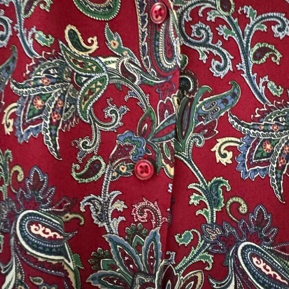 Foxcroft Paisley Button Down Bohemian Wrinkle Free Collar Long Sleeves M #2240 - Picture 7 of 13